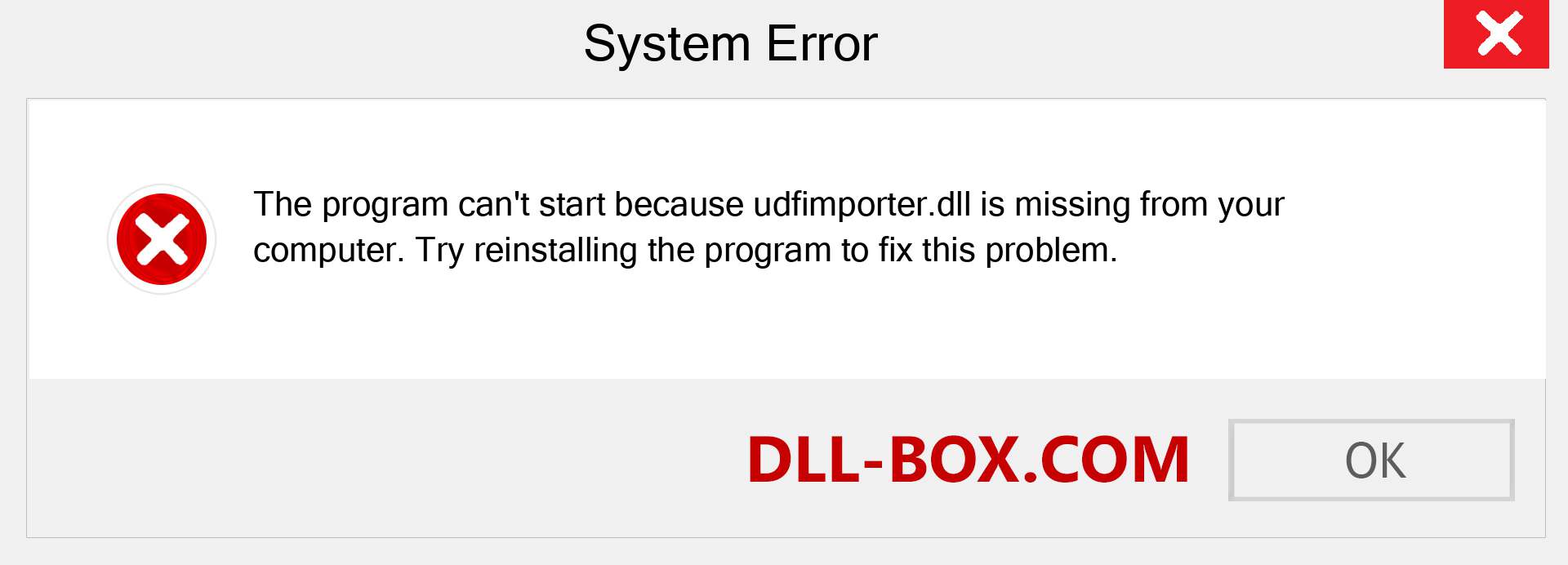  udfimporter.dll file is missing?. Download for Windows 7, 8, 10 - Fix  udfimporter dll Missing Error on Windows, photos, images